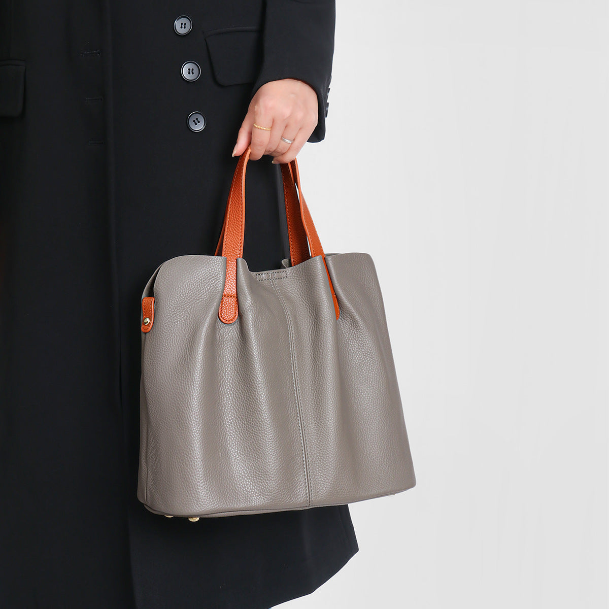 Women's Linen Blue Prepuce Commuter High Sense Tote Bag