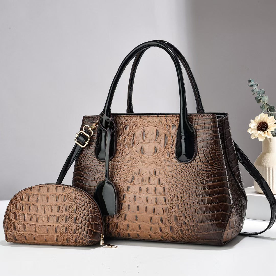 Women's Fashionable Large Capacity Crocodile Pattern Women's Handbag