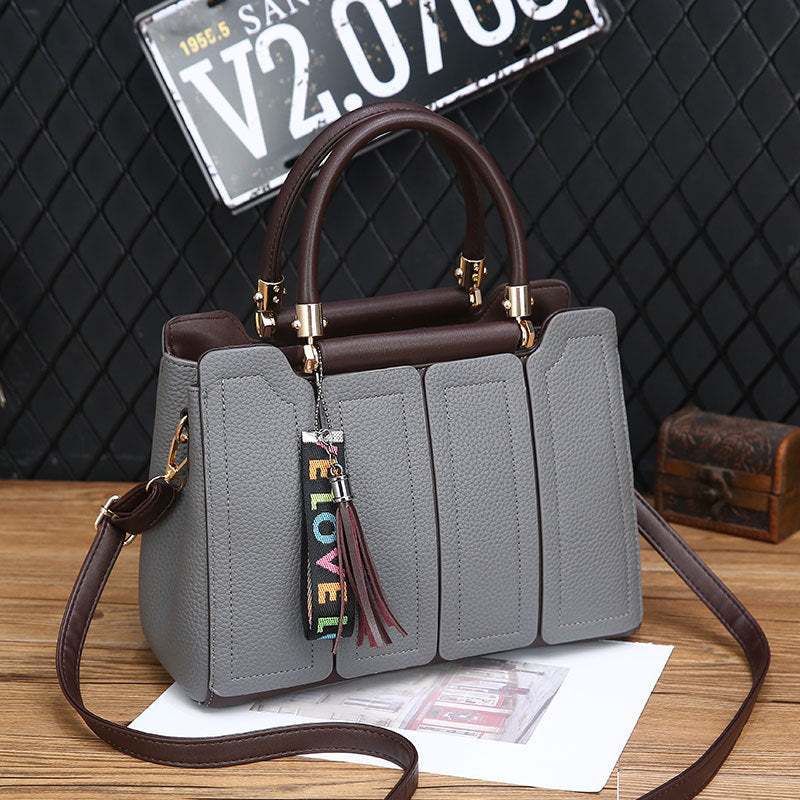 Women's Single Large Capacity Simple Fashion Solid Color Stitching Women's Shoulder Bag