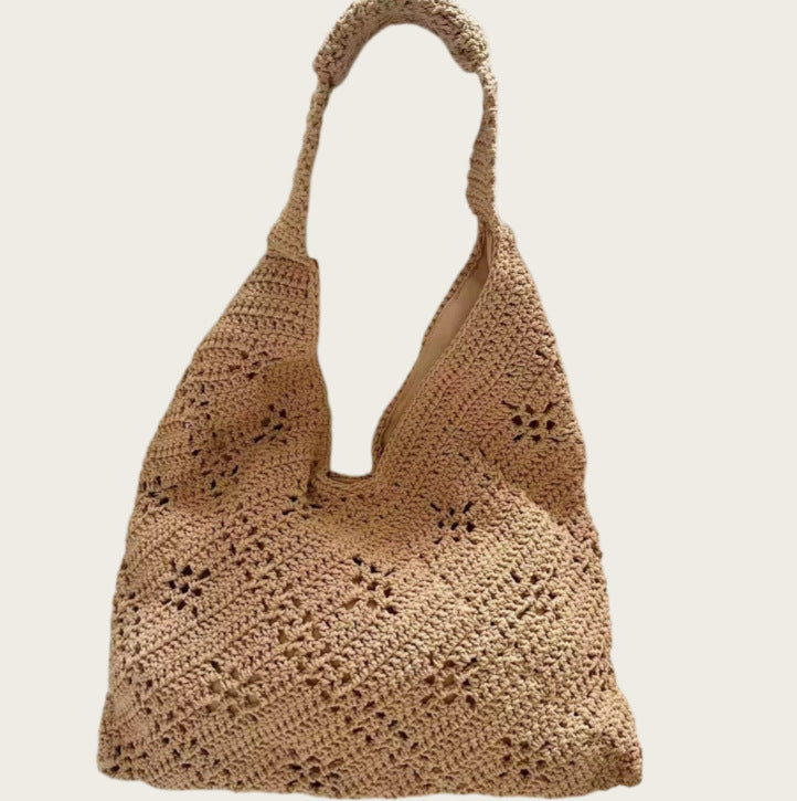 Weaving Artistic Style Wool Seaside Holiday Shoulder Bags
