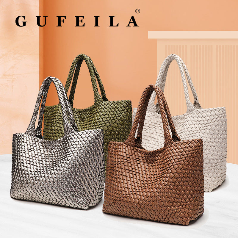 Women's Hand-woven Big Capacity Quantum High Sense Women's Shoulder Bag