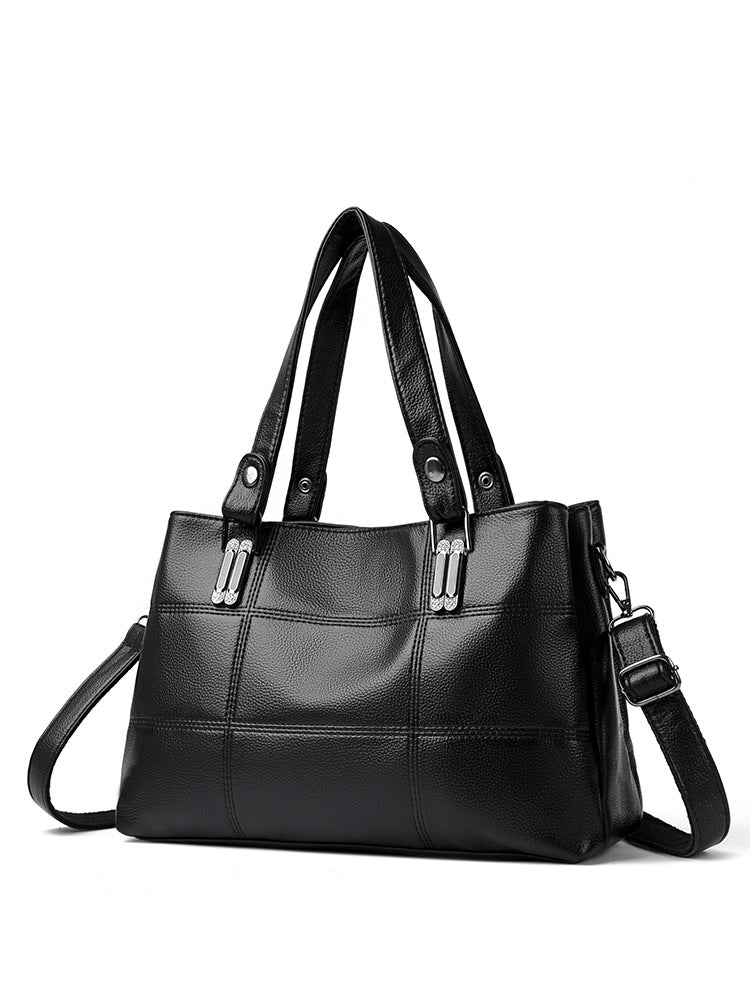 Women's Large Capacity Totes Quality Embroidery Thread Plaid Tote Bag