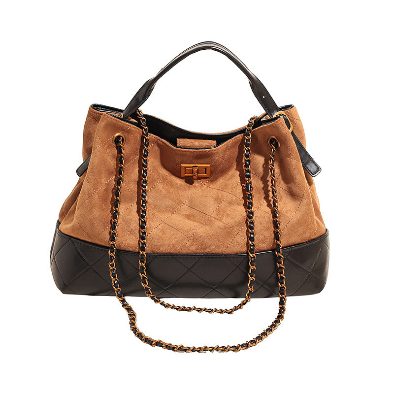 Women's Korean Style Large Capacity Stray Diamond Plaid Women's Shoulder Bag
