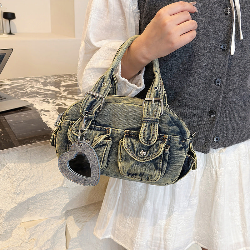 American Washed Denim Design Cool Retro Handbags