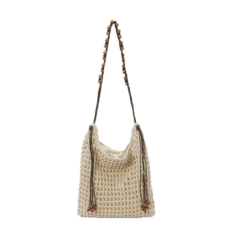 Women's Holiday Early Spring Weaving Hollow Beaded Women's Messenger Bag