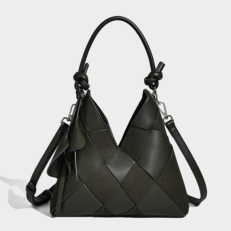 Woven Stitching Large Capacity Commuter High-grade Tote Bag