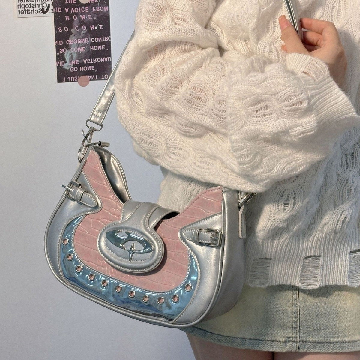 Millennium Hot Motorcycle Female Design Crocodile Pattern Underarm Bag