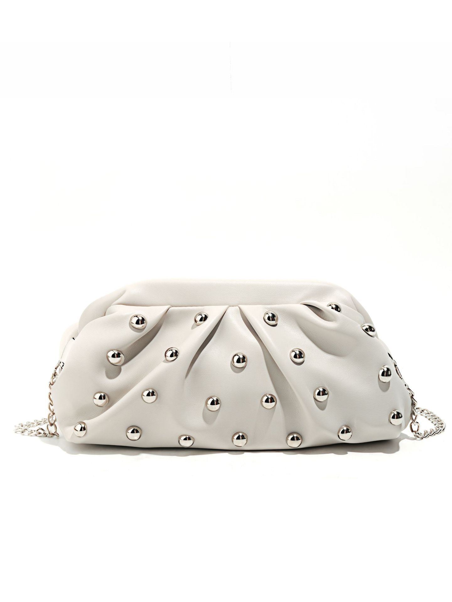 Women's Rivet Mushroom Nail Hand Chain Pleated Bags