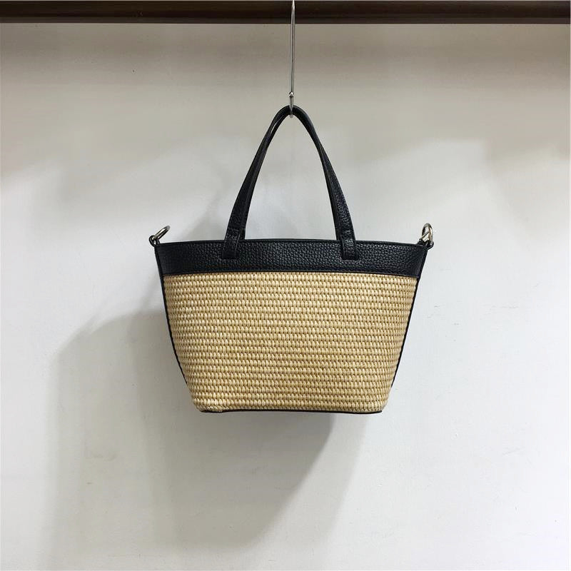 Women's French Summer Niche Straw Woven Color Tote Bags