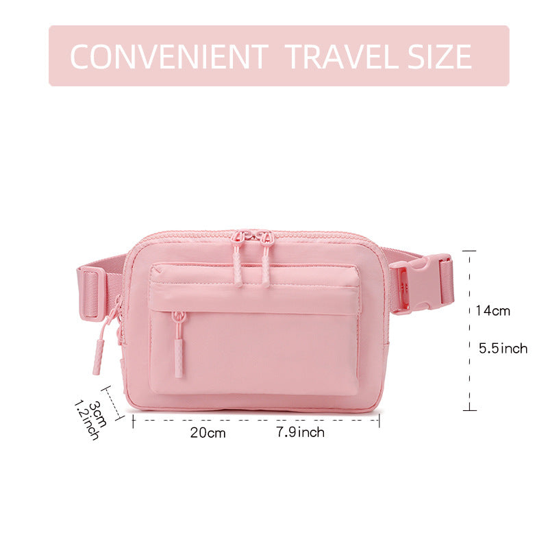 Waterproof Nylon Pure Color Running Leisure Sport Waist Bag, Accessory Bag