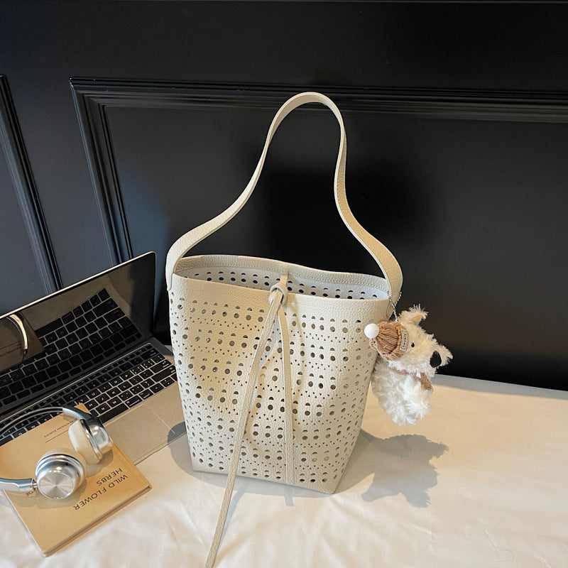 Women's Summer Mori Cute Niche Hollow Design Bucket Bag