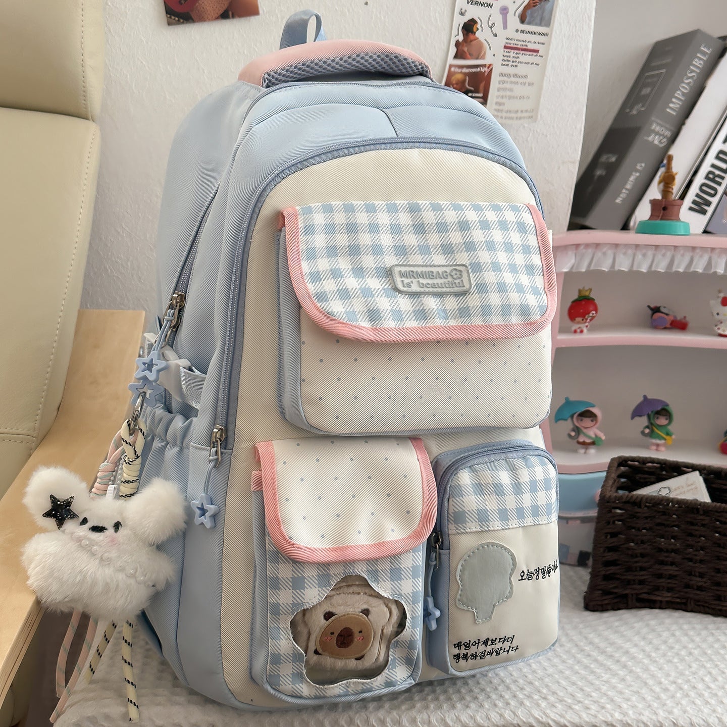 Women's Dopamine Contrast Color High Primary Large Backpacks