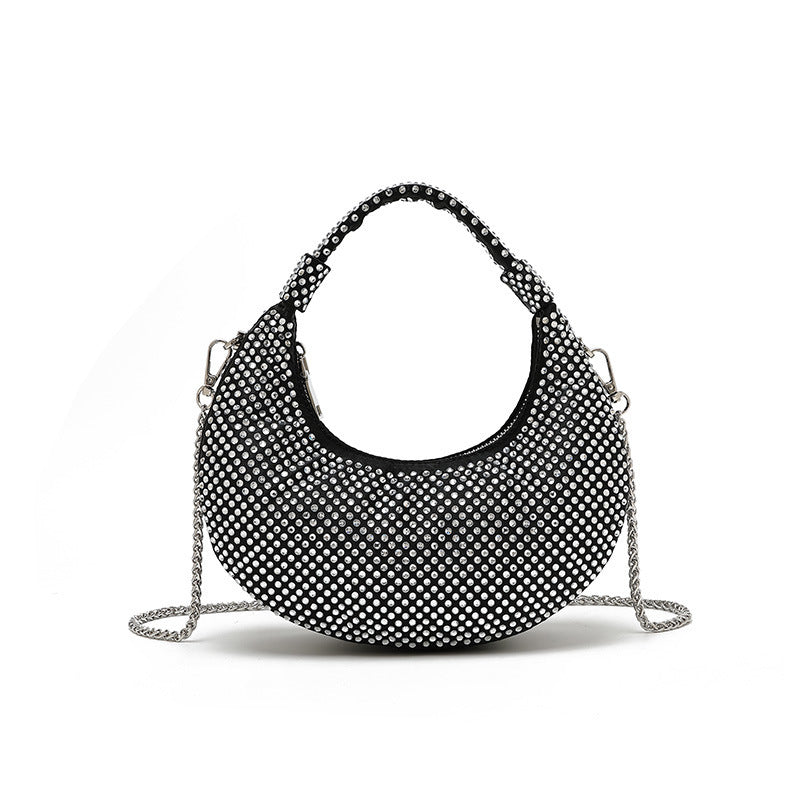 Women's Dinner Design Full Diamond Dumpling Versatile Rhinestone Handbags