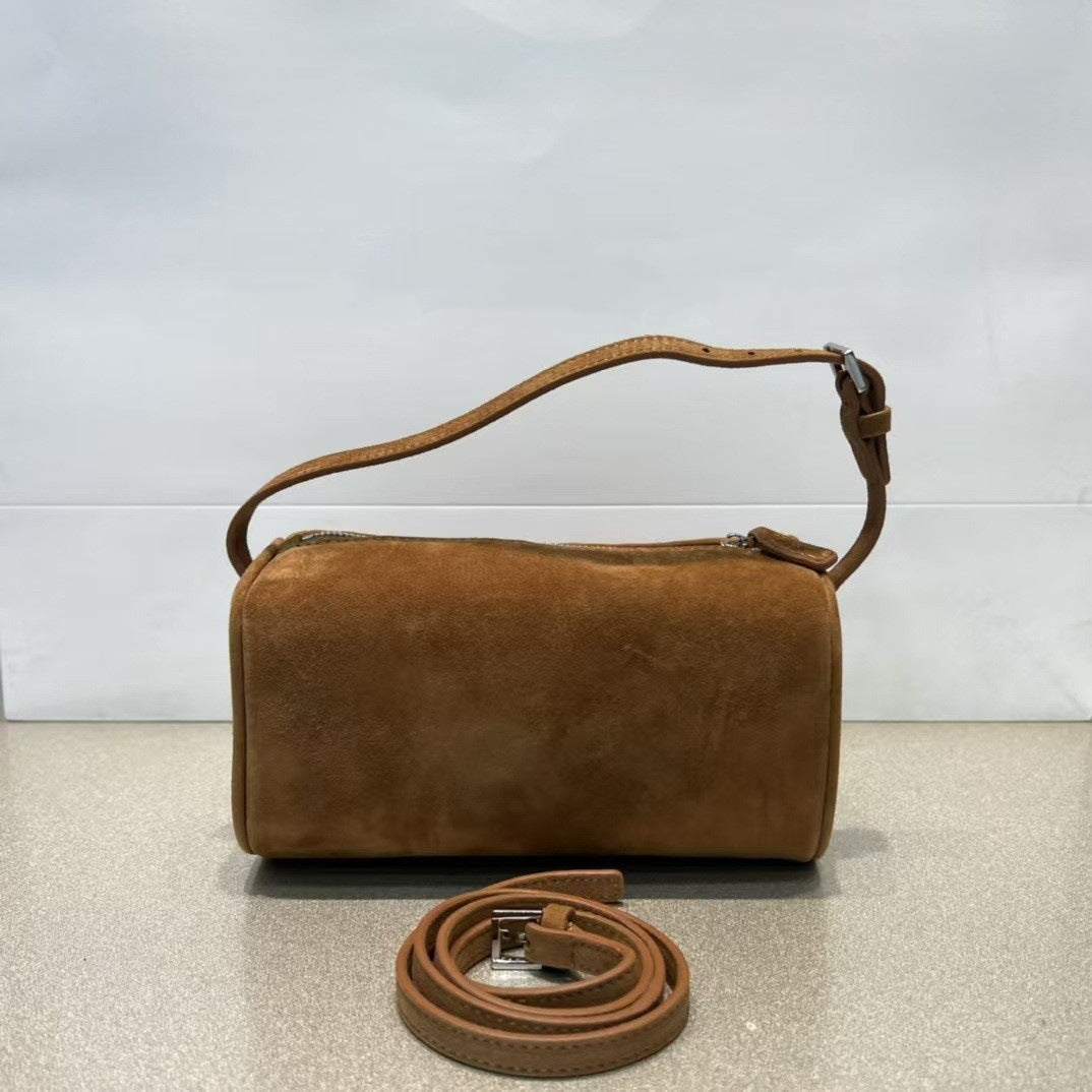 Top Layer Cowhide Mini Portable Pen Quality Suede Underarm Bags