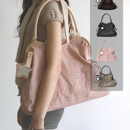 Leopard Print Dessert Millennium Cool Sweet Wind Drawstring Tote Bag