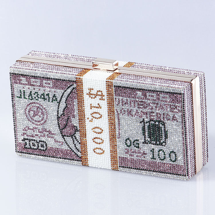 Women's Dollar Full Diamond Usd Dinner Dress Women's Handbag