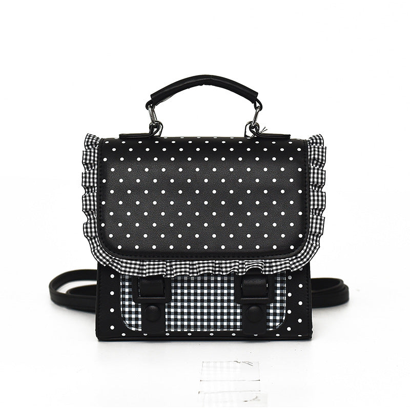 Women's Vintage Ruffled Cute Fresh Polka Dot Backpacks