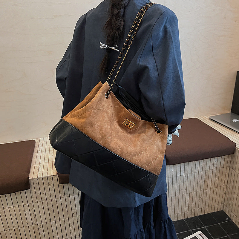 Women's Korean Style Large Capacity Stray Diamond Plaid Women's Shoulder Bag
