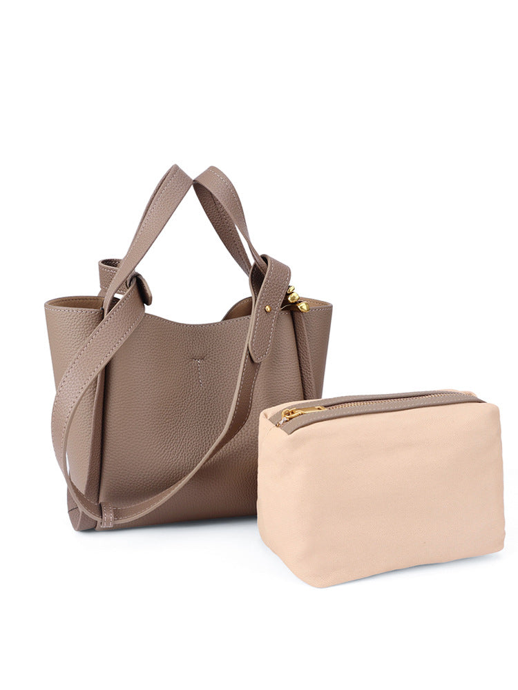 Women's Medium-sized Vegetable Basket Series Designer Cowhide Large Capacity Versatile Bucket Bag