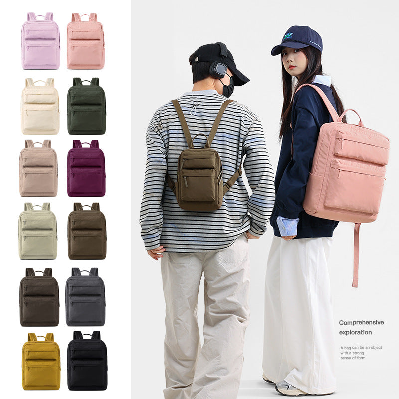 Capacity Pleated Solid Color Campus Computer Simple Junior Bags