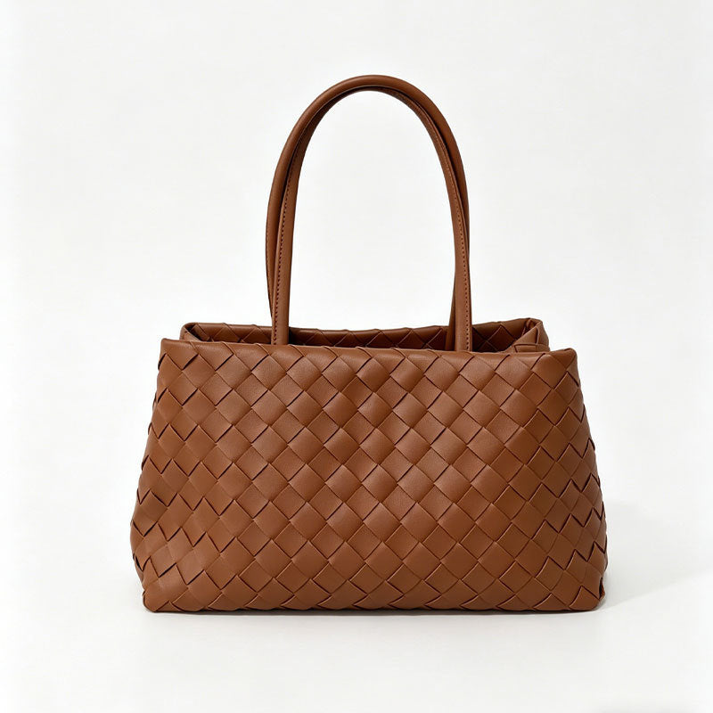 Women's Fashion High Sense Woven Simple Large Capacity Tote Bag
