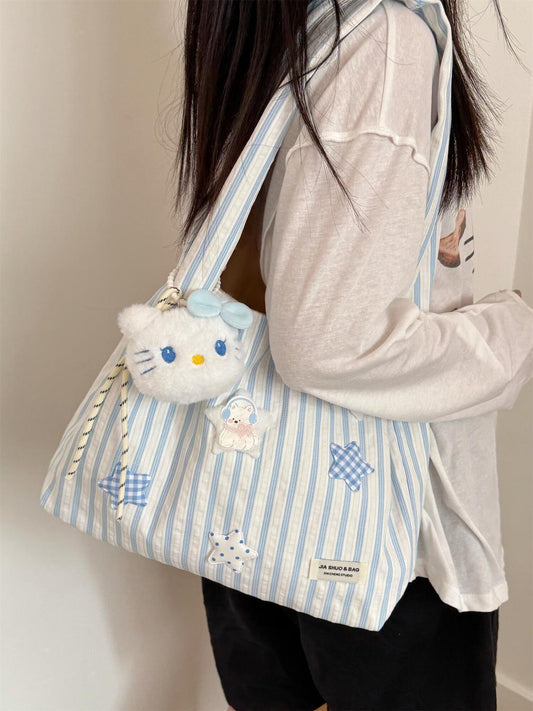 Women's Fresh Striped Cute Commuter Large Capacity Women's Shoulder Bag