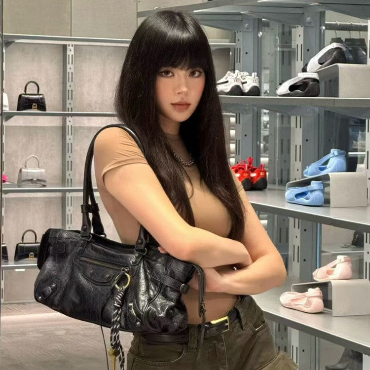 Paris High Version Horizontal Motorcycle Retro Underarm Bag