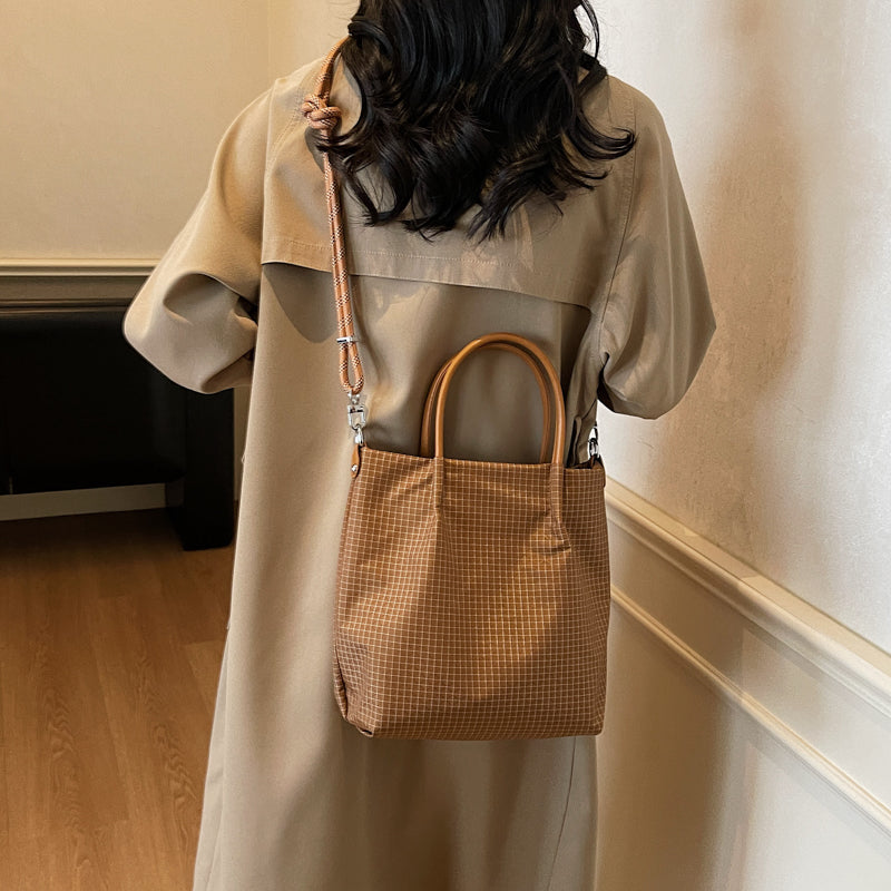 Women's Climbing Rope Elegant Plaid Nylon Canvas Women's Handbag