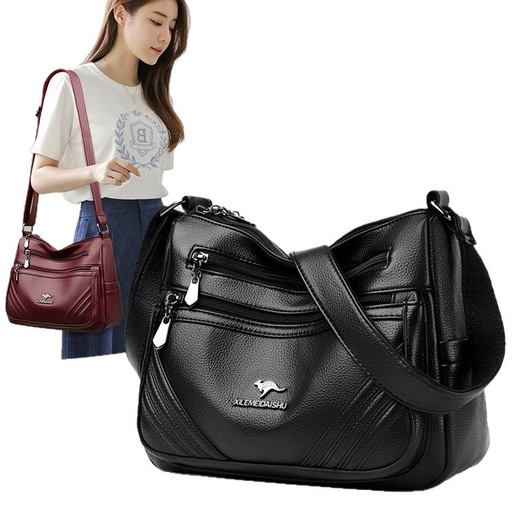 Mom Zipper Autumn Sewing Line Popular Women's Messenger Bag