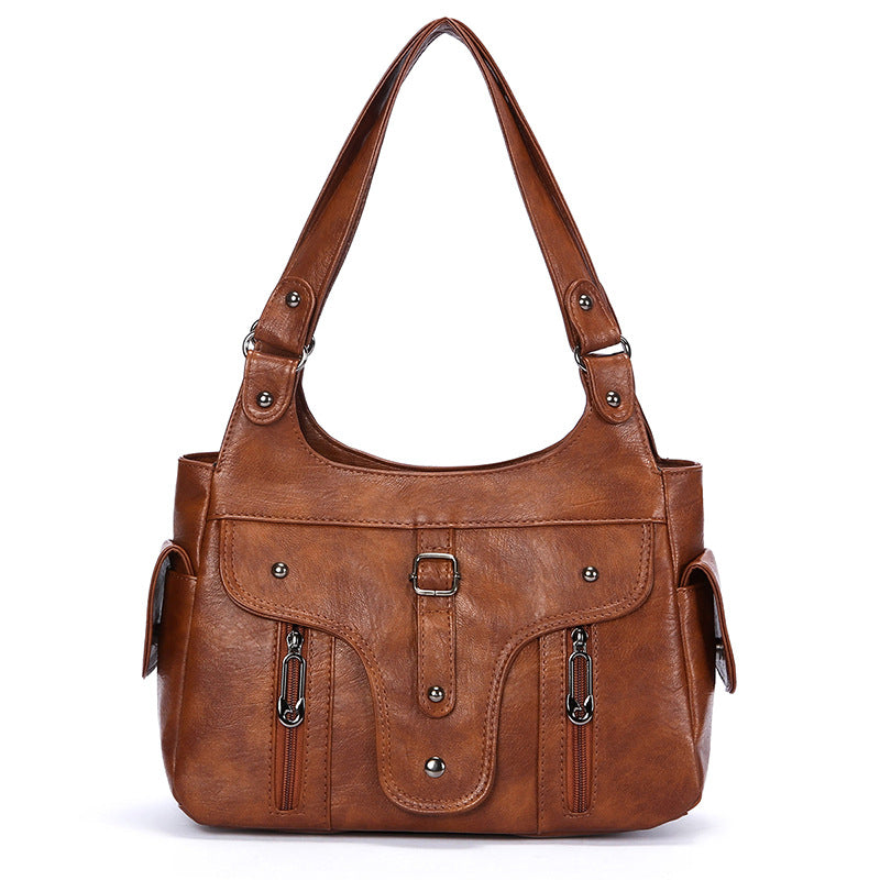 Women's Retro Large Capacity Fashion High-grade Western Handbags
