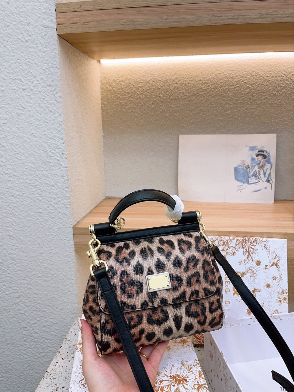 Women's Commuter Hand Palm Print Fashion Workplace Mini Women's Handbag