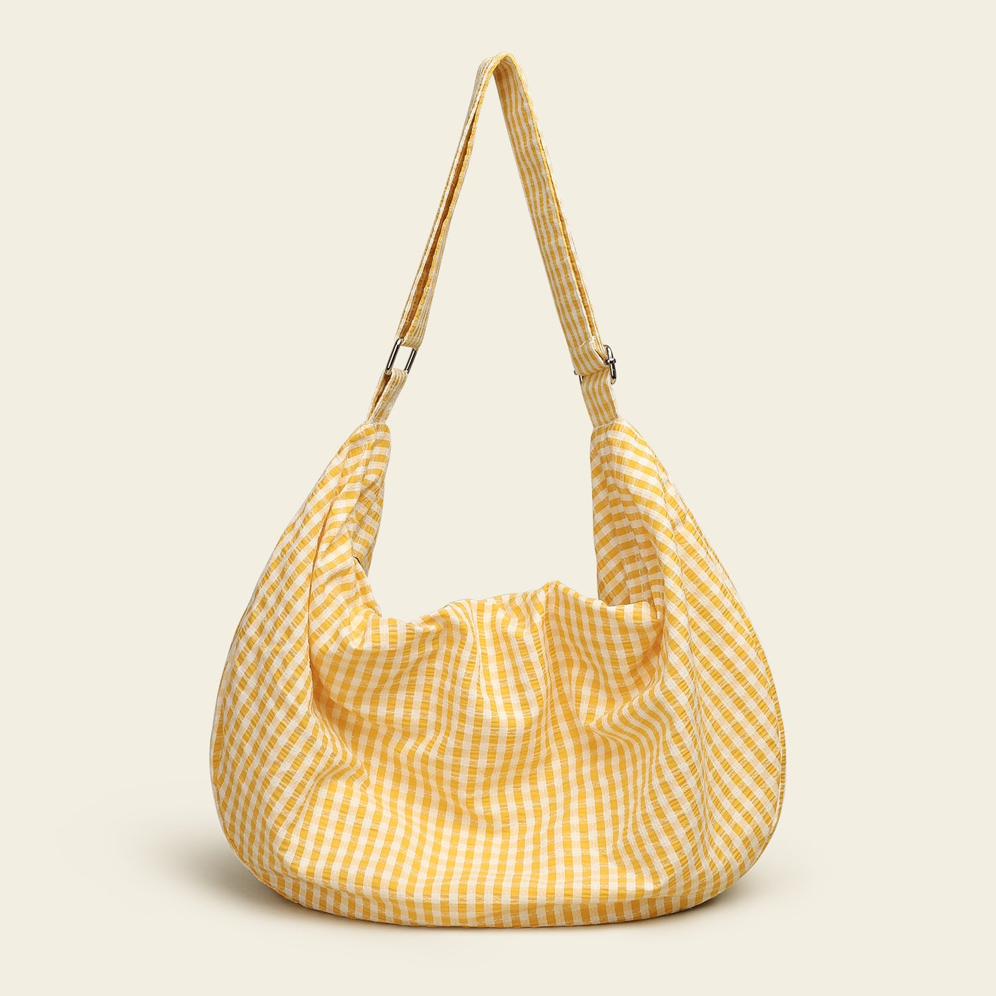 Women's Zip Canvas Niche Plaid Wide Strap Women's Messenger Bag
