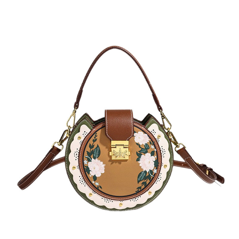 Women's Birthday Gifts High-grade Lovely Portable Round Women's Shoulder Bag
