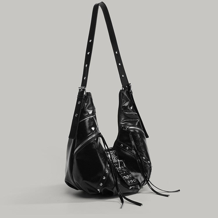 Leather Croissant Hot Fan Bike Packet Niche Lazy Simple Fashion Women's Shoulder Bag