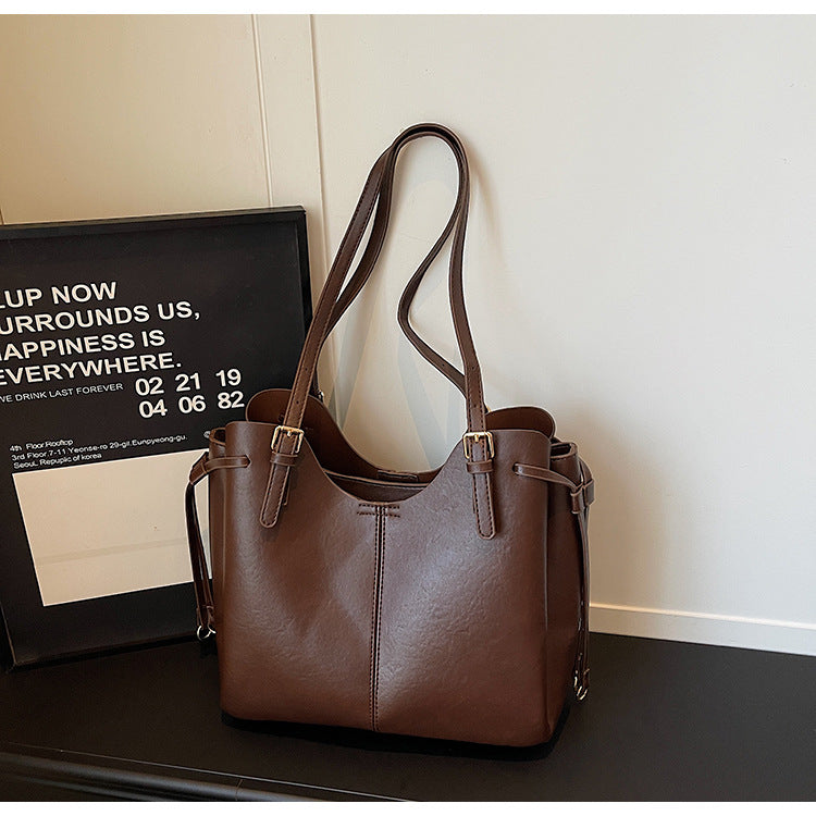 Women's Folding Big Advanced Texture Commuter Large Capacity Simple Women's Shoulder Bag