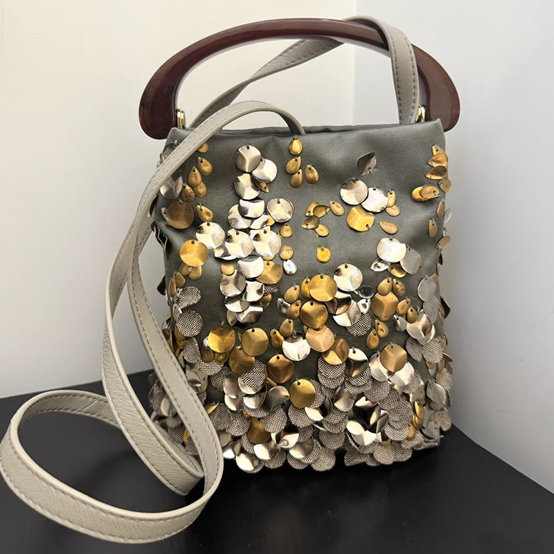 Women's Western Style Exquisite Sequins Portable Handmade Women's Handbag