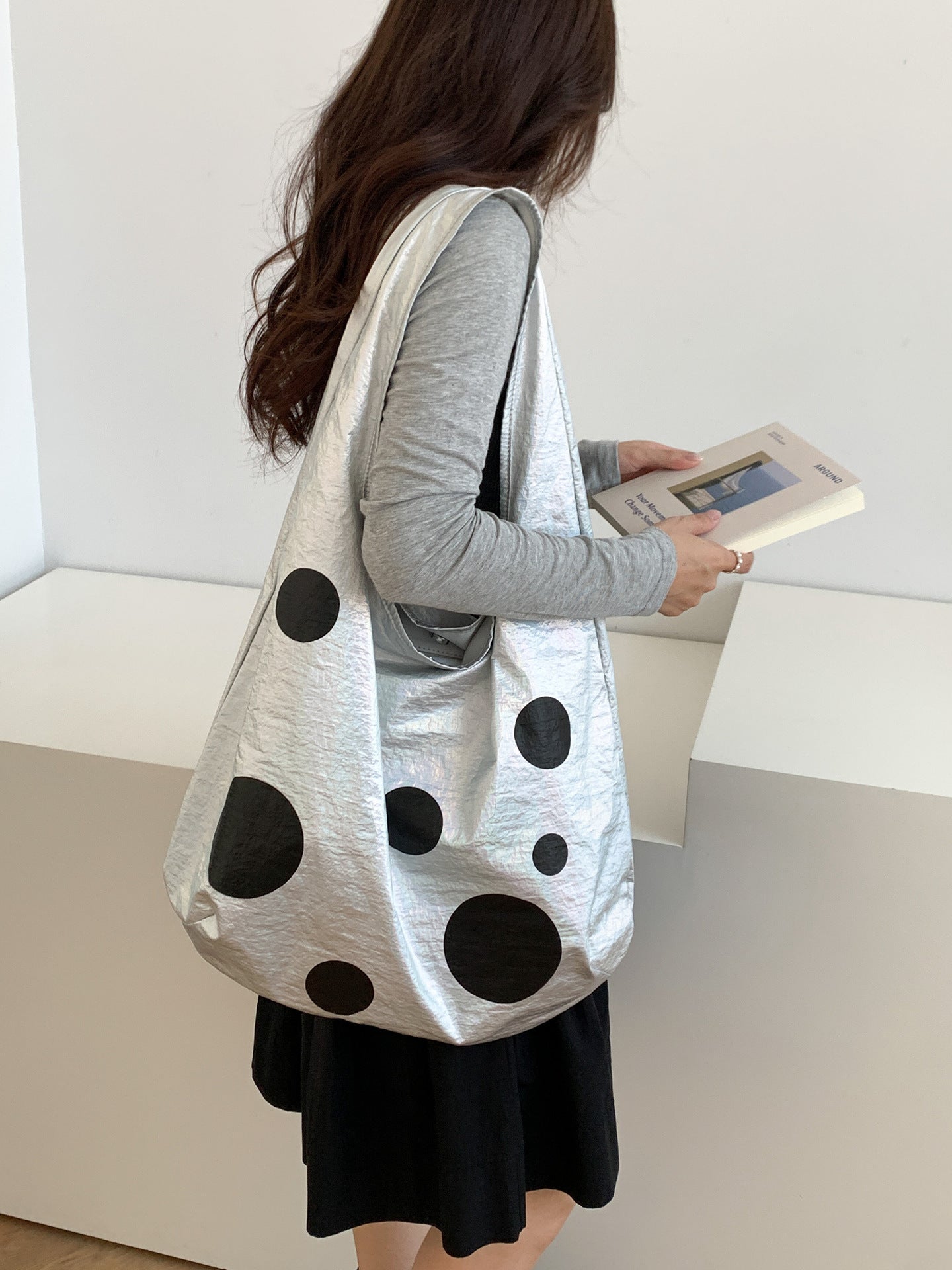 Women's Niche Polka Dot Large Capacity Lightweight Tote Bags