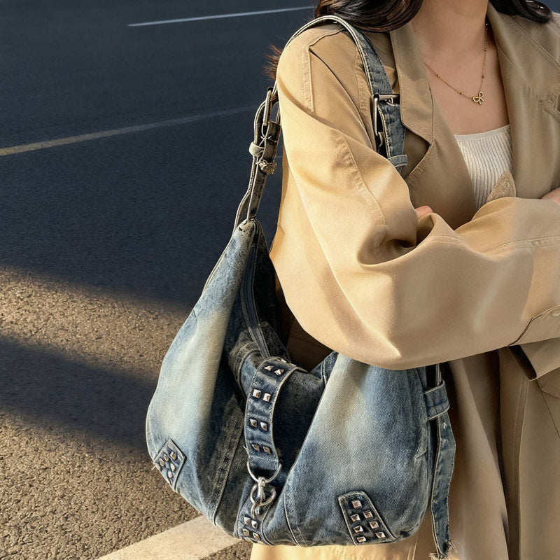 Women's American Retro Minority Canvas Jean Dumpling Fashion Women's Messenger Bag