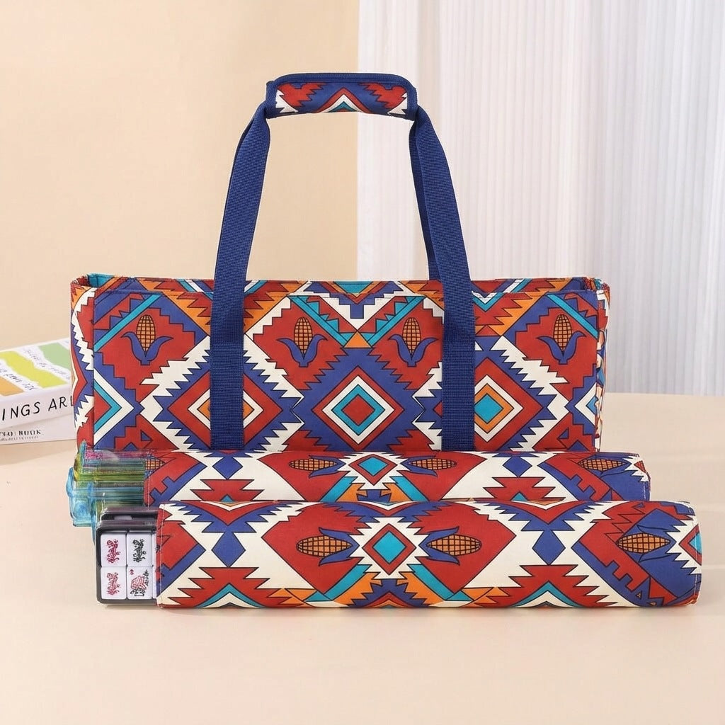American Mahjong Set Large Capacity Three-piece Multifunctional Makeup Bag