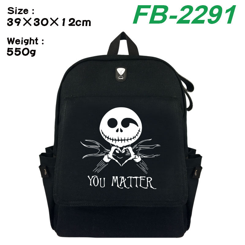 Christmas Night Horror Peripheral Printing Stylish Canvas Backpacks