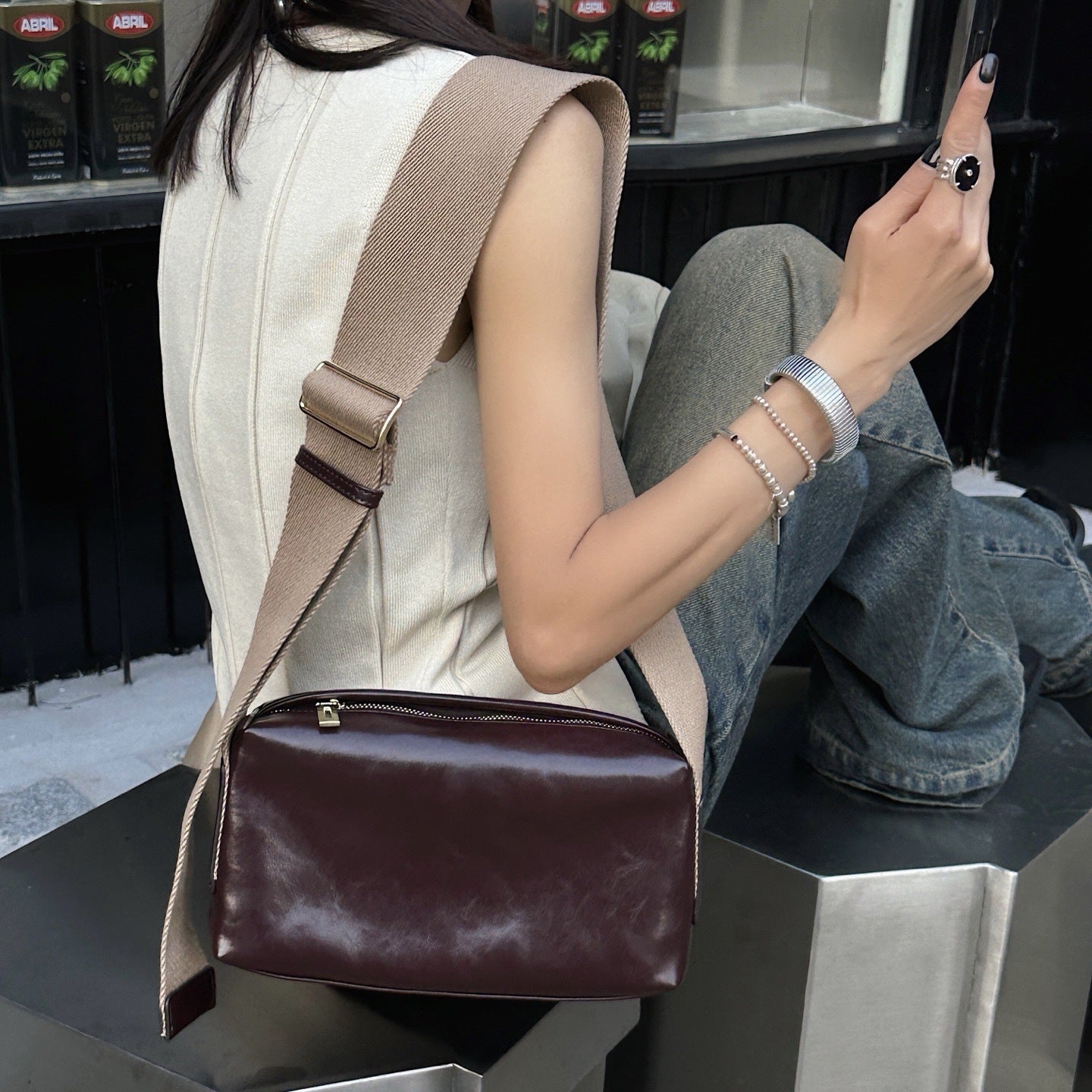 Women's Leather Commute High Sense Niche Design Women's Shoulder Bag