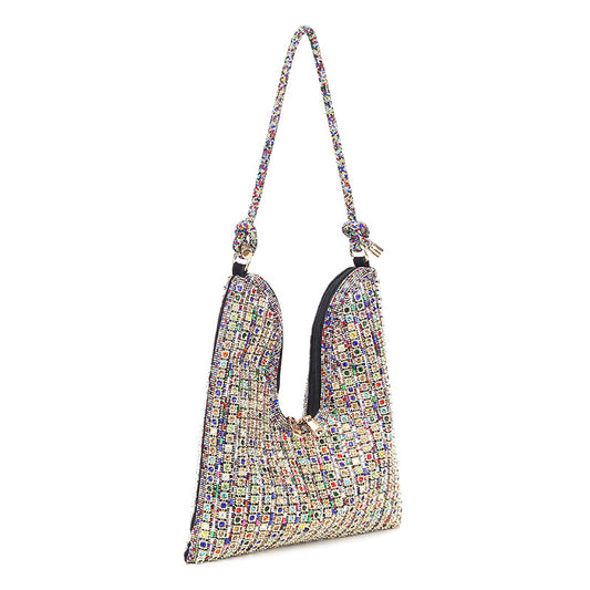 Women's Full Diamond Rhinestone Chain Shiny Portable Bucket Bags