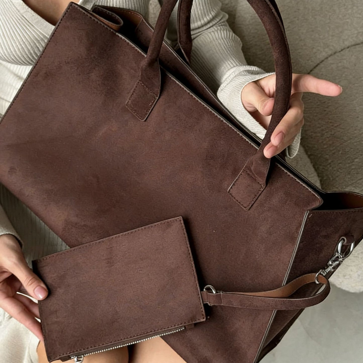 Women's Frosted Large Capacity Simple Commuter High Sense Women's Shoulder Bag
