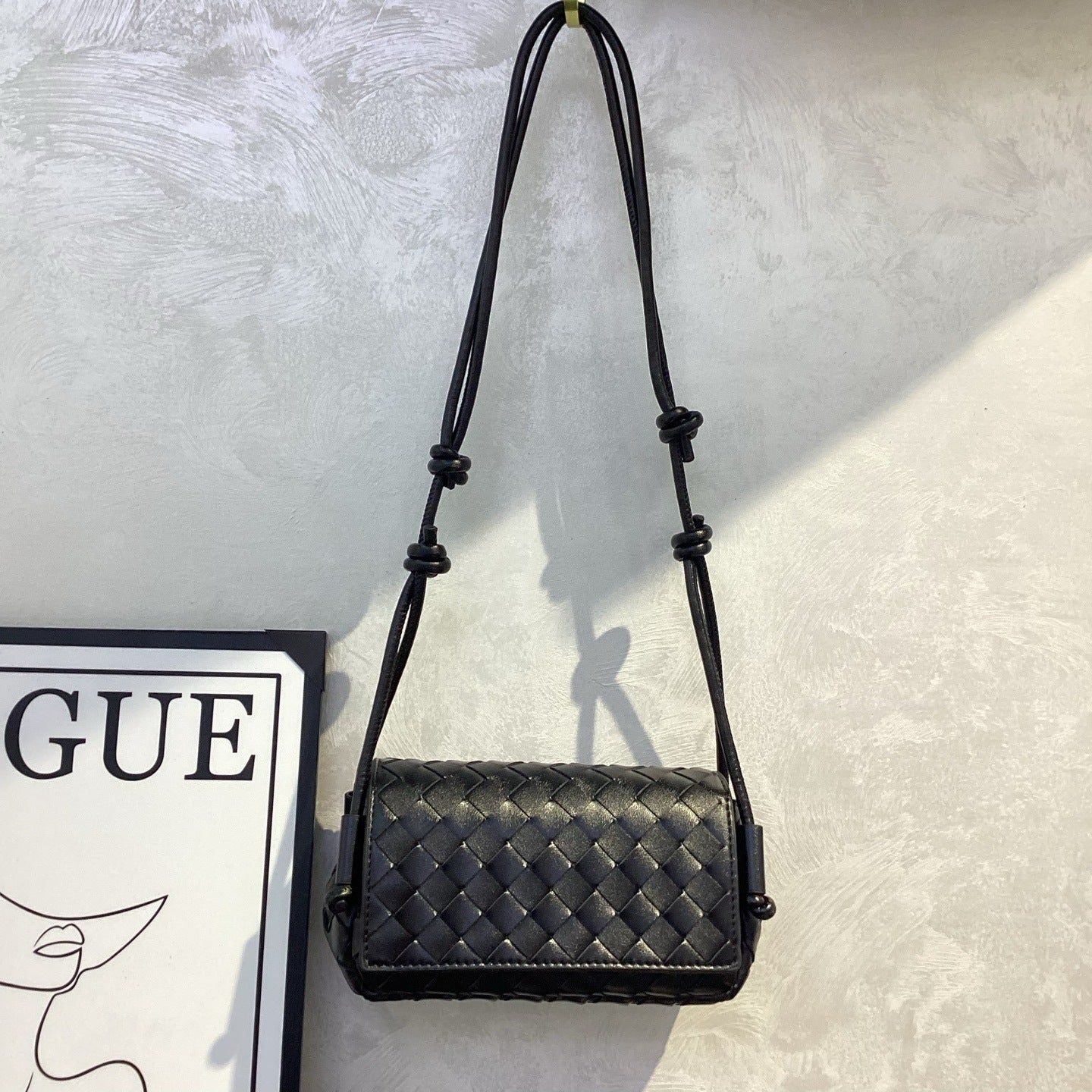 High Quality Knotted Hand-woven Genuine Leather Small Square Bags