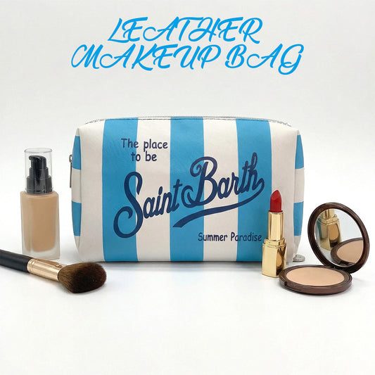 Classic Waterproof Striped Printed Wash Clutch Makeup Bag