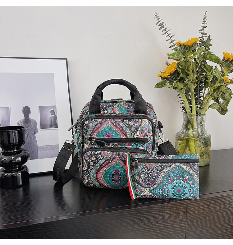 Women's Autumn Multipurpose Ethnic Print Large Capacity Waterproof Women's Backpack