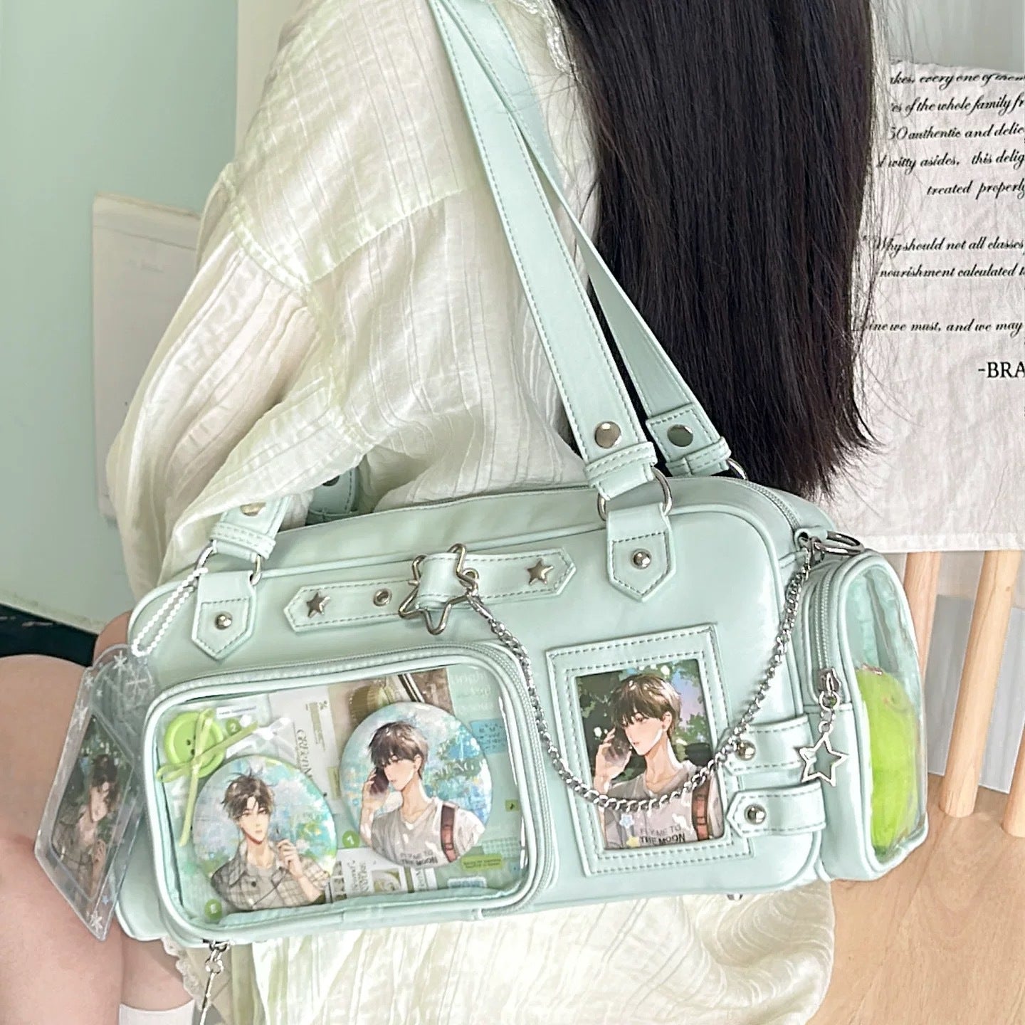 Women's Doll Transparent Daily Snacks Sugar Star Underarm Bag