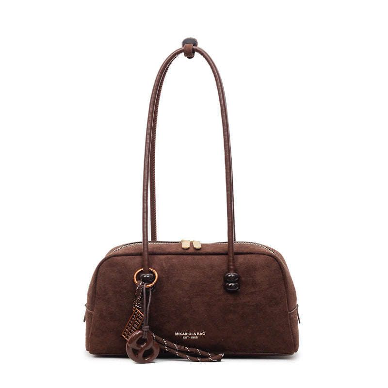 Women's Boston Light Luxury High-grade Suede Commuter Large Bags