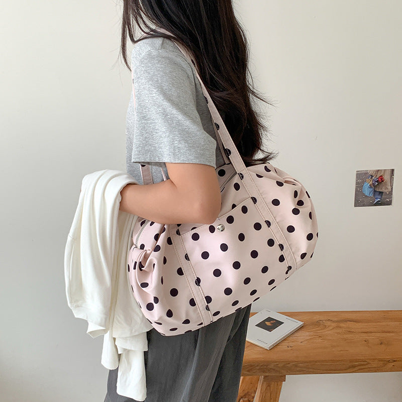 Women's High-grade Polka Dot Top Handled Fashion Large Capacity Women's Shoulder Bag