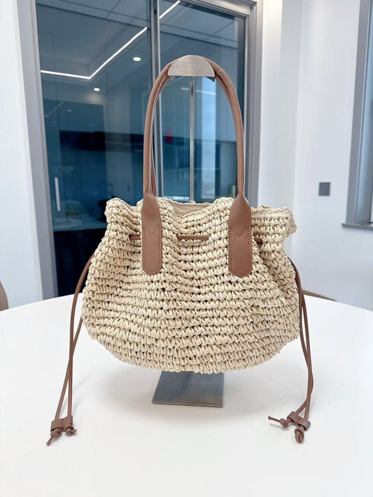 Women's Straw Woven Paper String Crochet Beach Summer Bags